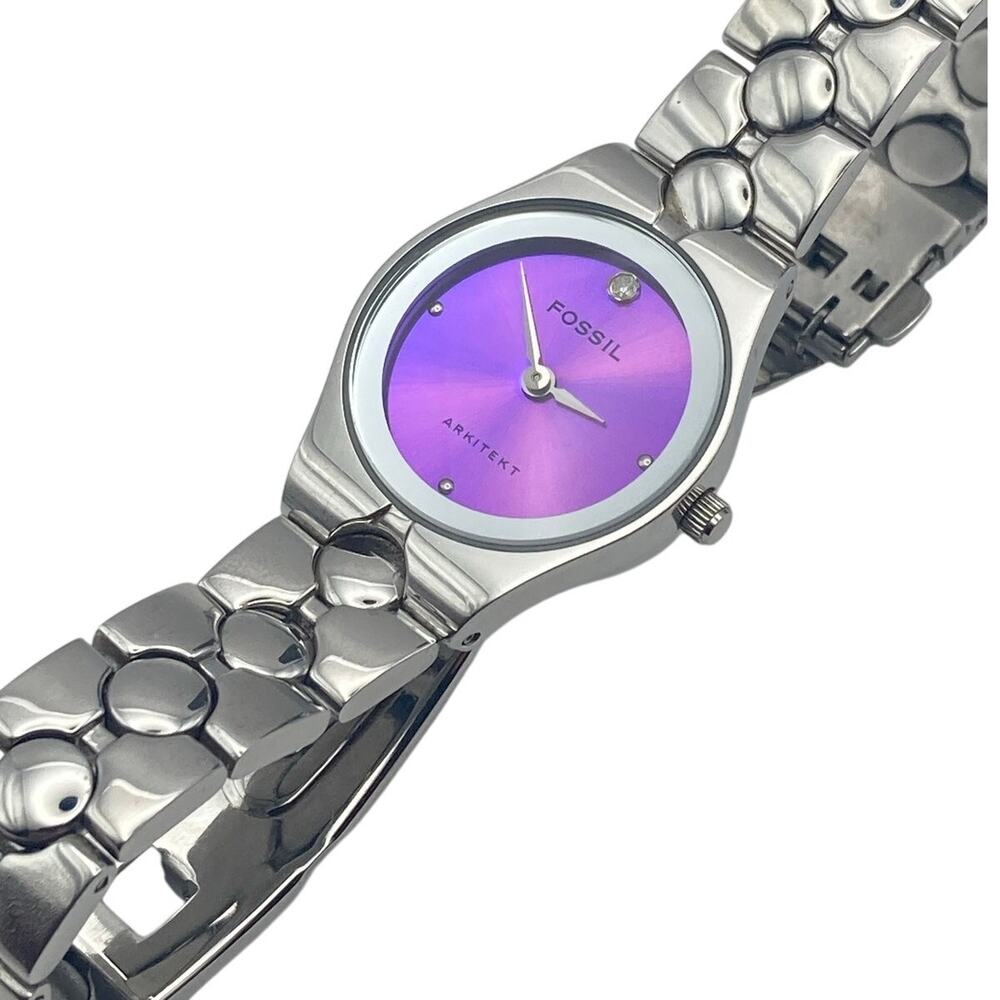Fossil ARKITEKT Women's Watch 25mm - New Battery WR 50M Wrist 5.75" All Steel